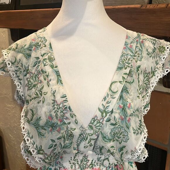 House Of Harlow 1960 x Revolve Tiered Ruffle Paisley Maxi Dress, size LARGE - Picture 2 of 14